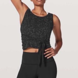 Lululemon Tie Tank Crop Wrap Splatter Dye Black Size 4